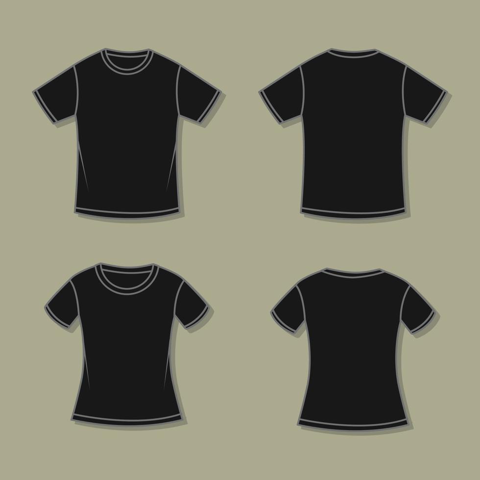 schets zwart t-shirt mockup vector