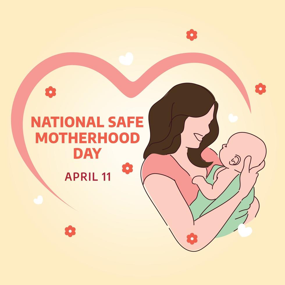 nationaal veilig moederschap dag. moederschap dag vector illustratie. vlak illustratie veilig moederschap dag.