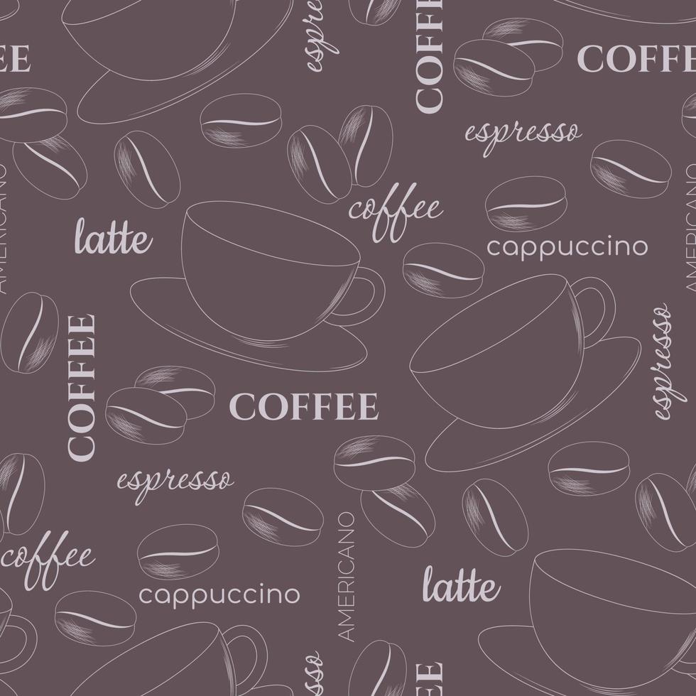 koffie naadloos patroon vector