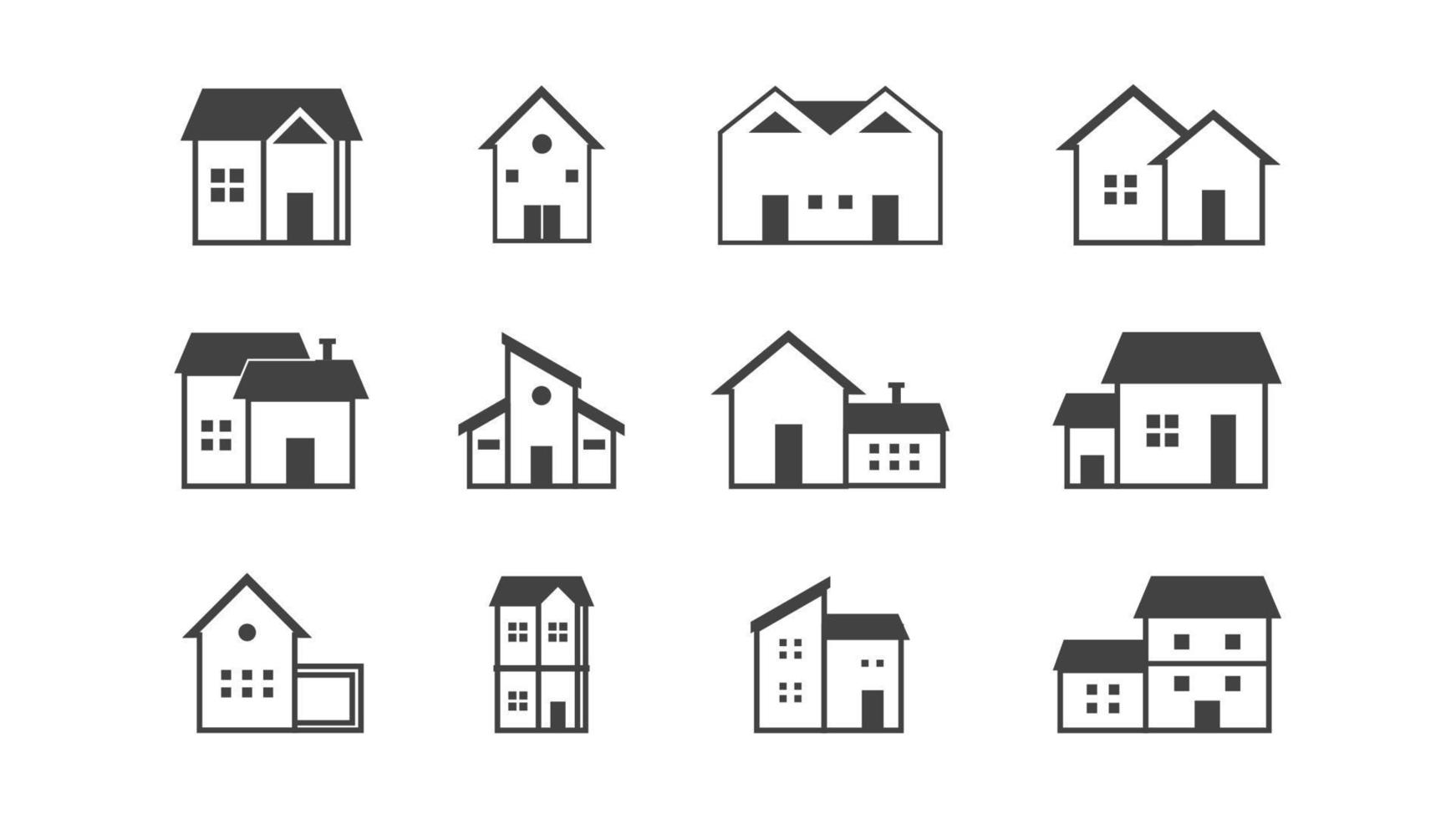 modern woon- structuur strak en gemakkelijk reeks voor echt landgoed vector