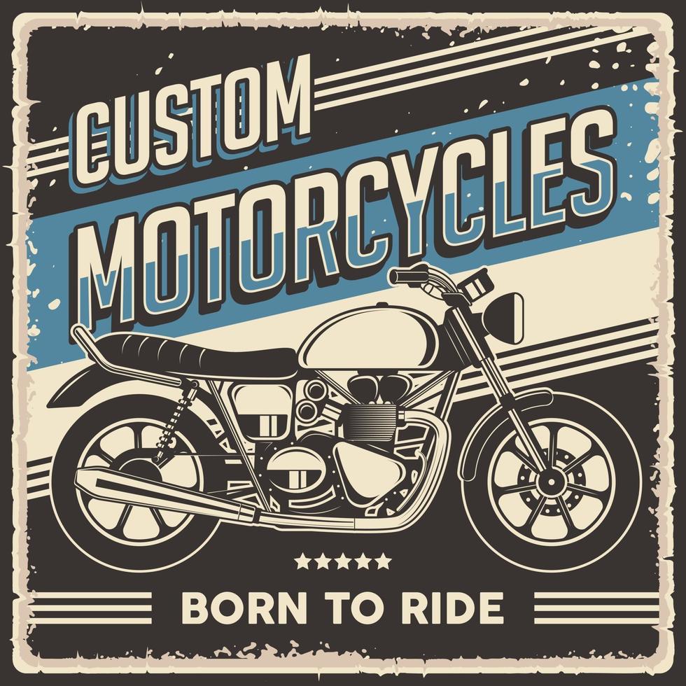 retro vintage klassieke motorfiets poster vector