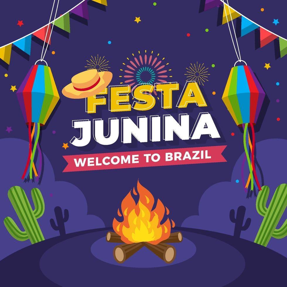 festa junina viering achtergrond vector