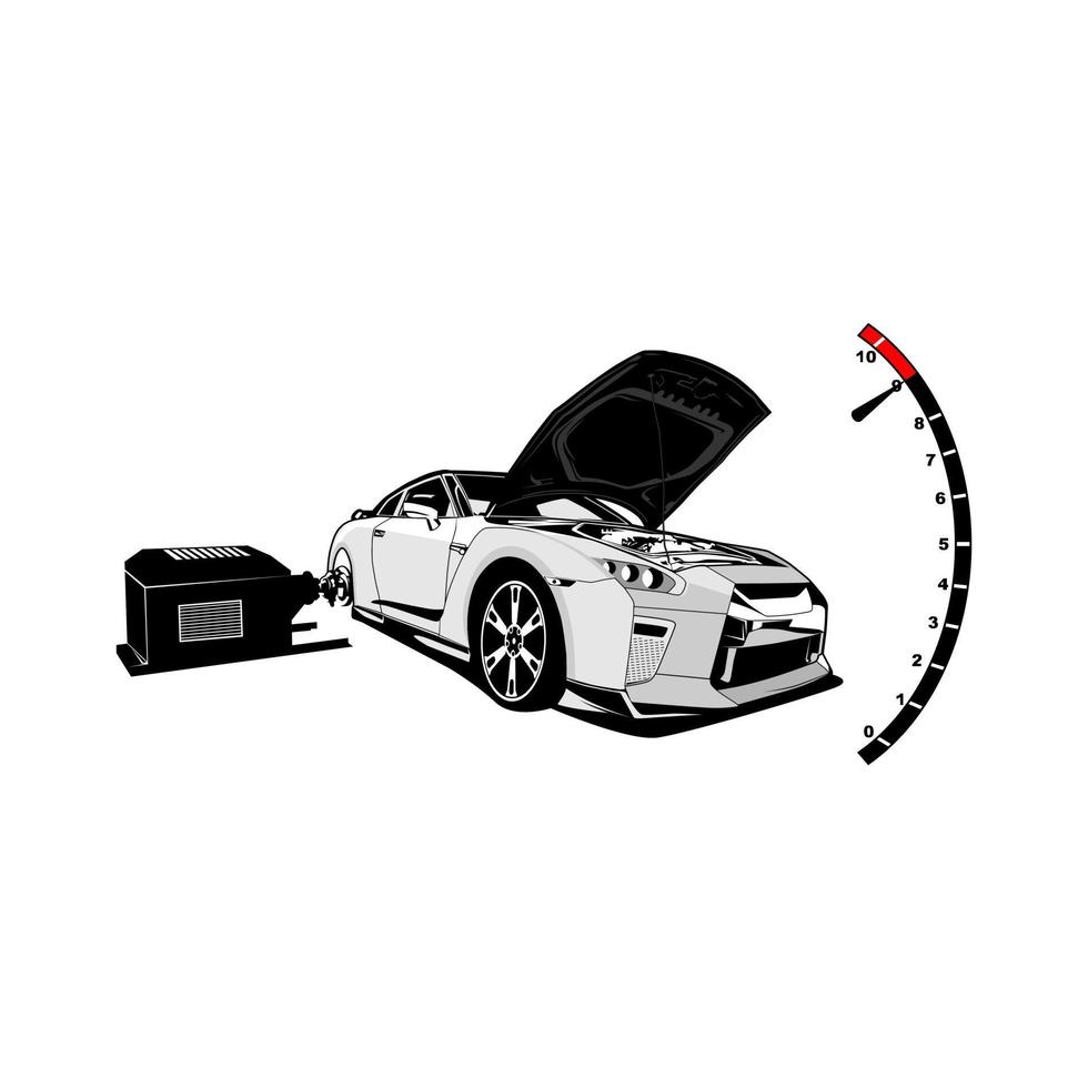 auto wezen gerepareerd in garage illustratie vector