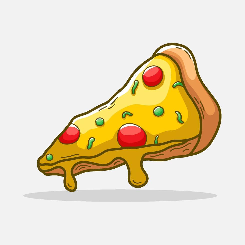 hand- getrokken heerlijk pizza illustratie vector