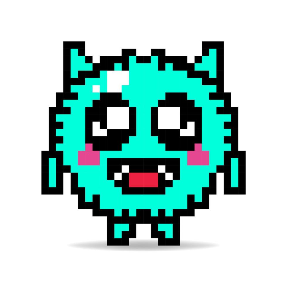 schattig vector illustratie ontwerp monster pixel mascotte kawaii