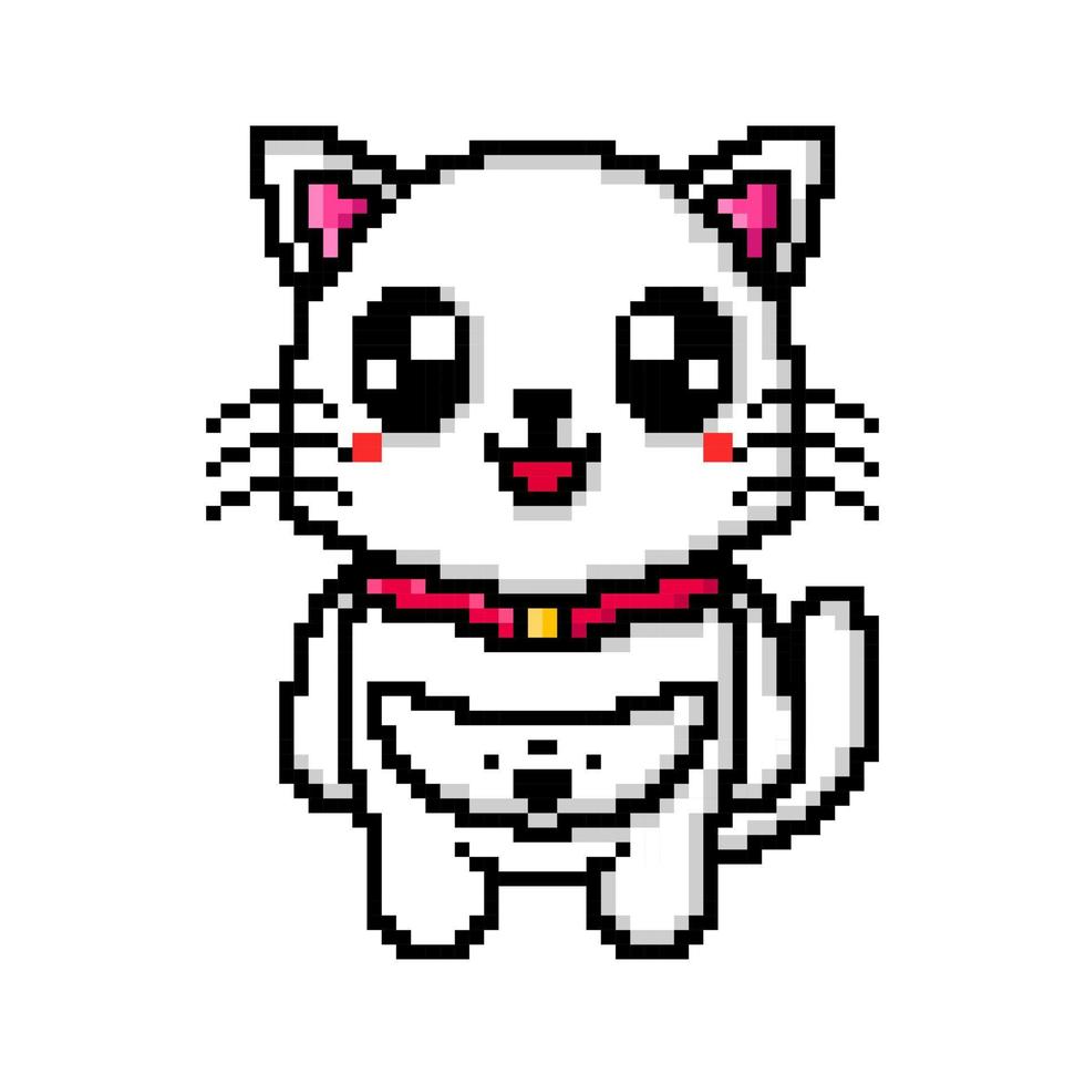 schattig kat pixel kunst vector illustratie