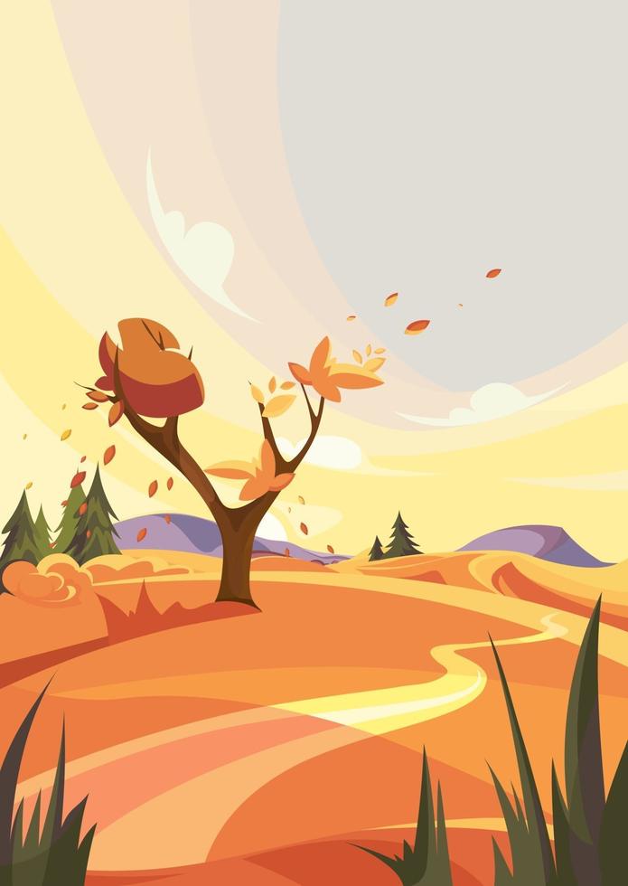 herfst buitenscène. vector