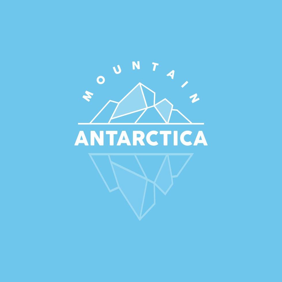 ijsberg logo, antarctisch bergen vector in ijs blauw kleur, natuur ontwerp, Product merk illustratie sjabloon icoon