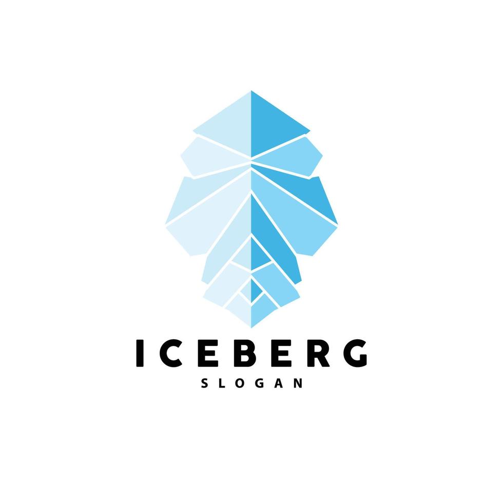 ijsberg logo, antarctisch bergen vector in ijs blauw kleur, natuur ontwerp, Product merk illustratie sjabloon icoon