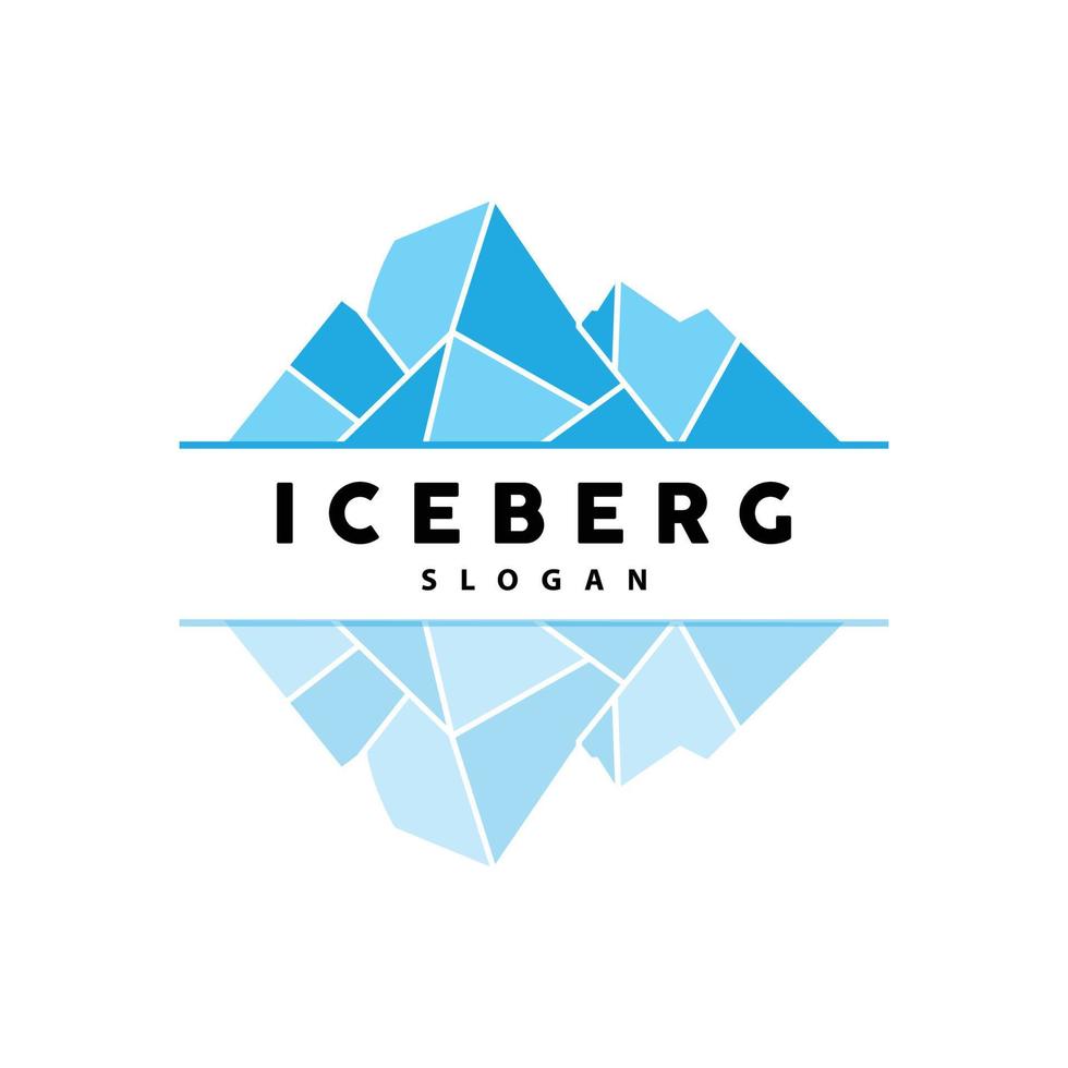 ijsberg logo, antarctisch bergen vector in ijs blauw kleur, natuur ontwerp, Product merk illustratie sjabloon icoon