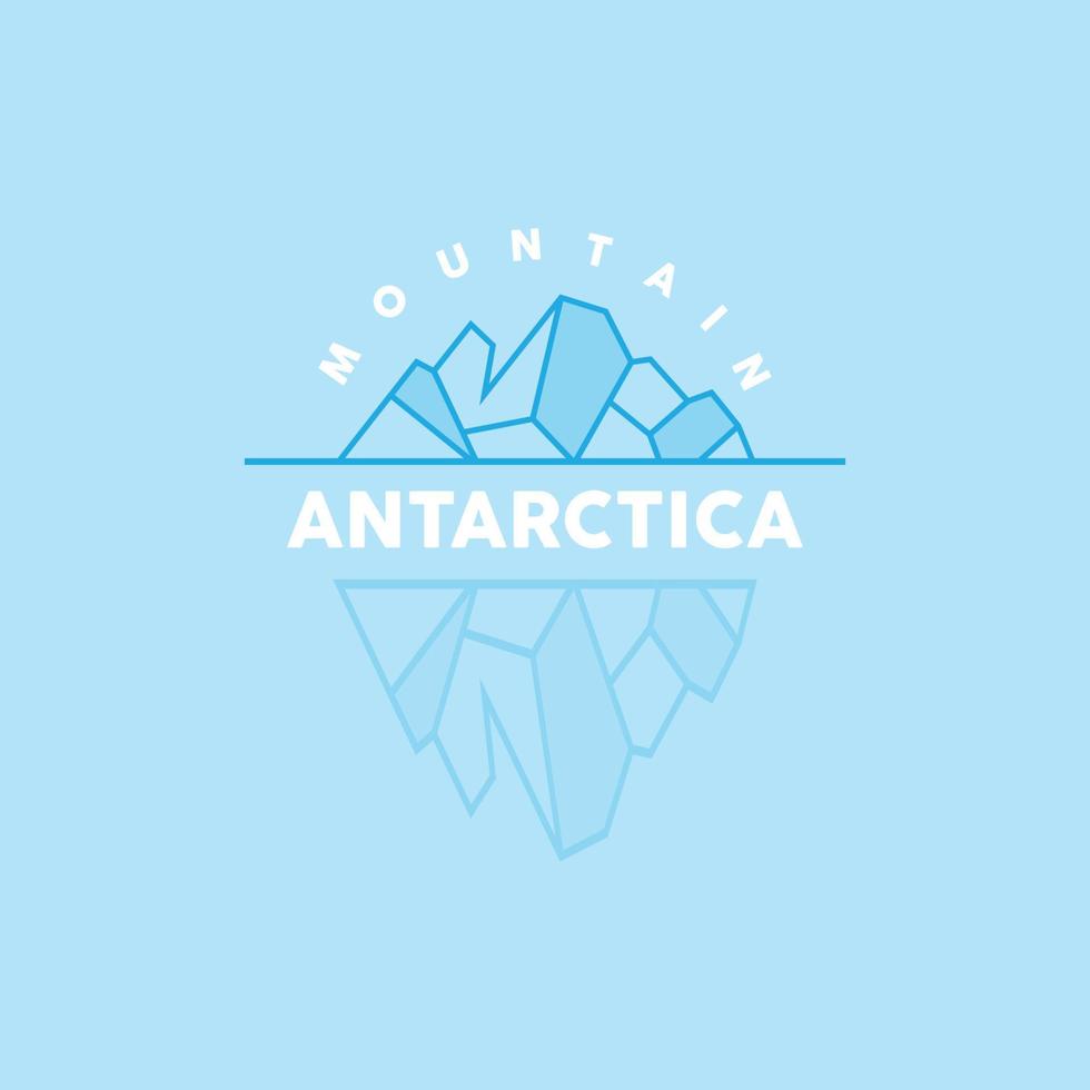 ijsberg logo, antarctisch bergen vector in ijs blauw kleur, natuur ontwerp, Product merk illustratie sjabloon icoon