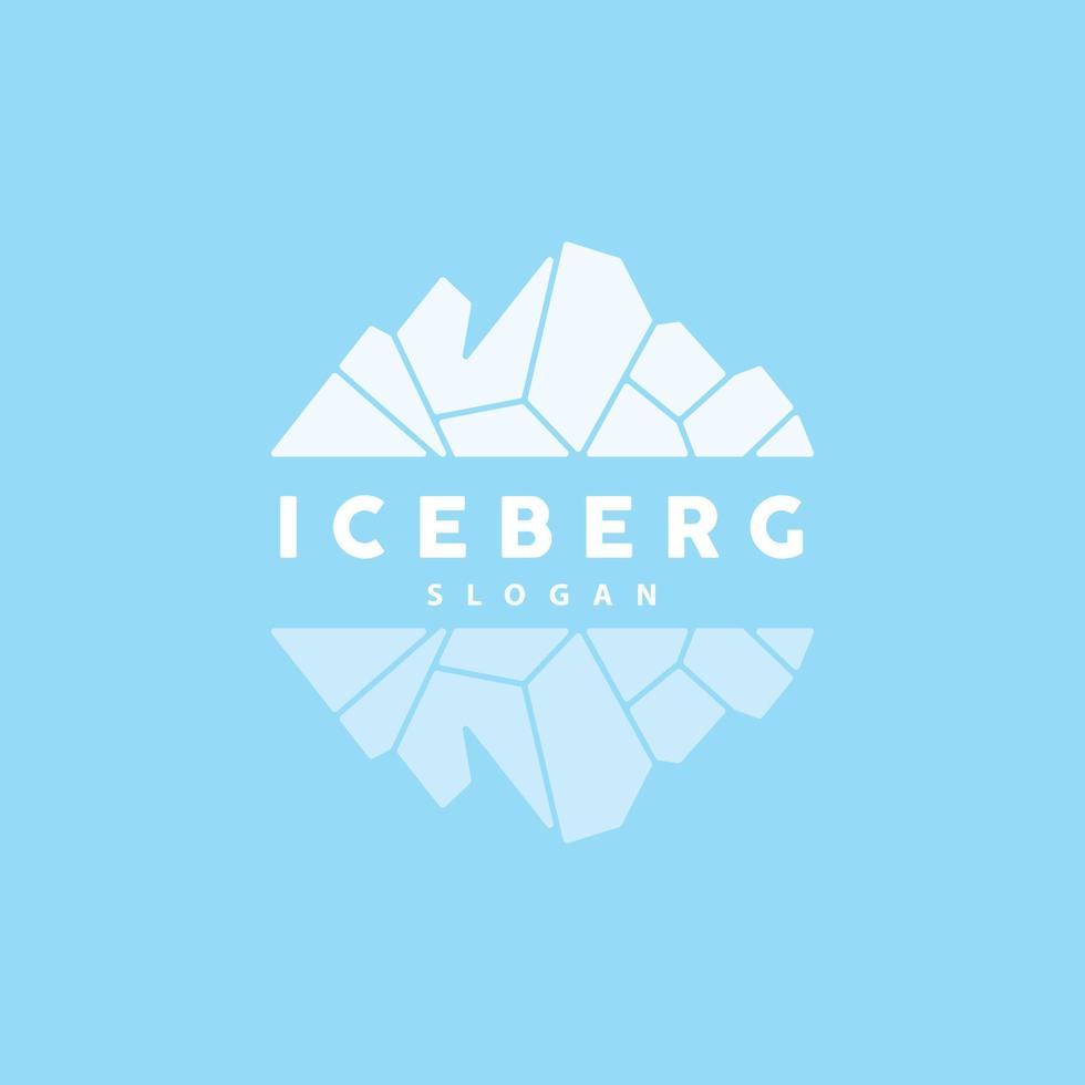 ijsberg logo, antarctisch bergen vector in ijs blauw kleur, natuur ontwerp, Product merk illustratie sjabloon icoon