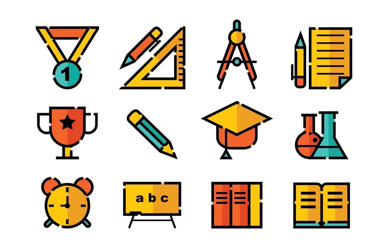 onderwijs icon set vector