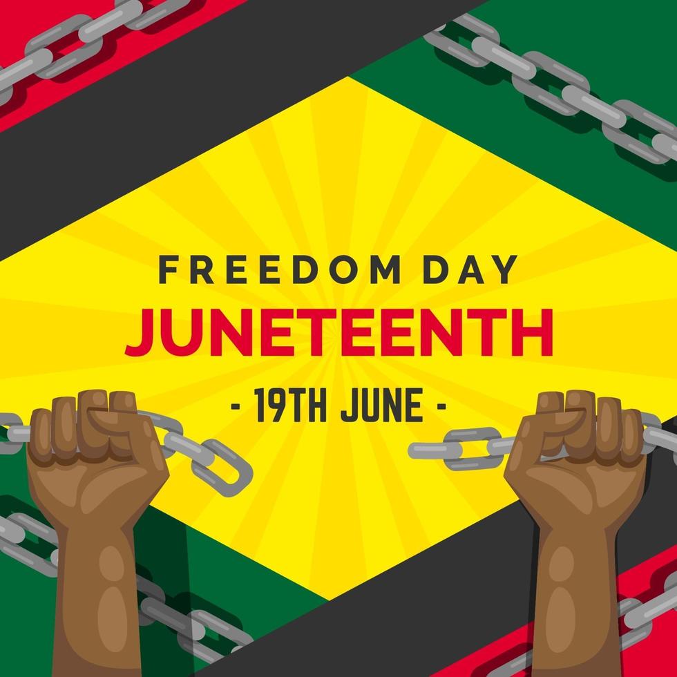 juneteenth achtergrond in plat ontwerp vector