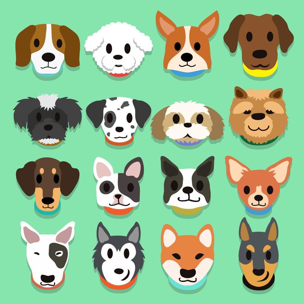 set cartoon honden vector