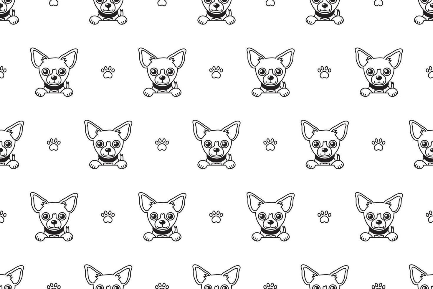 vector cartoon karakter chihuahua hond naadloze patroon