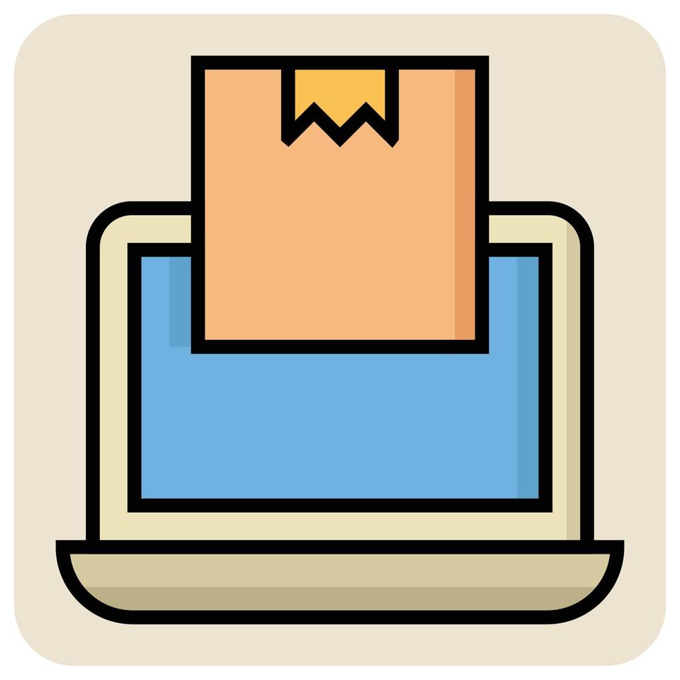 gevulde kleur schets icoon voor online pakket levering. vector