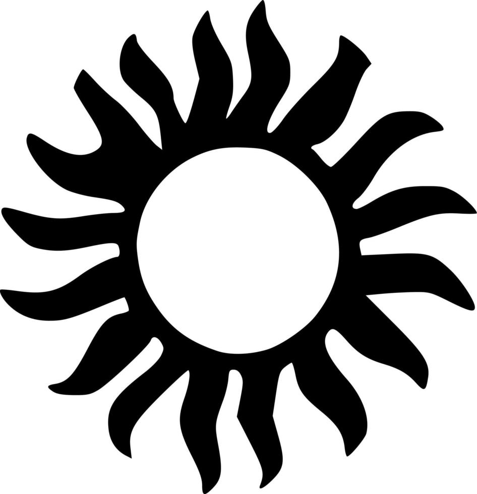 zwart zon icoon vector