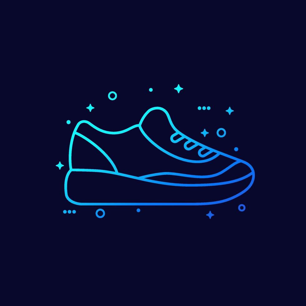 hardloopschoen pictogram, trainers of sneakers, lijn vector