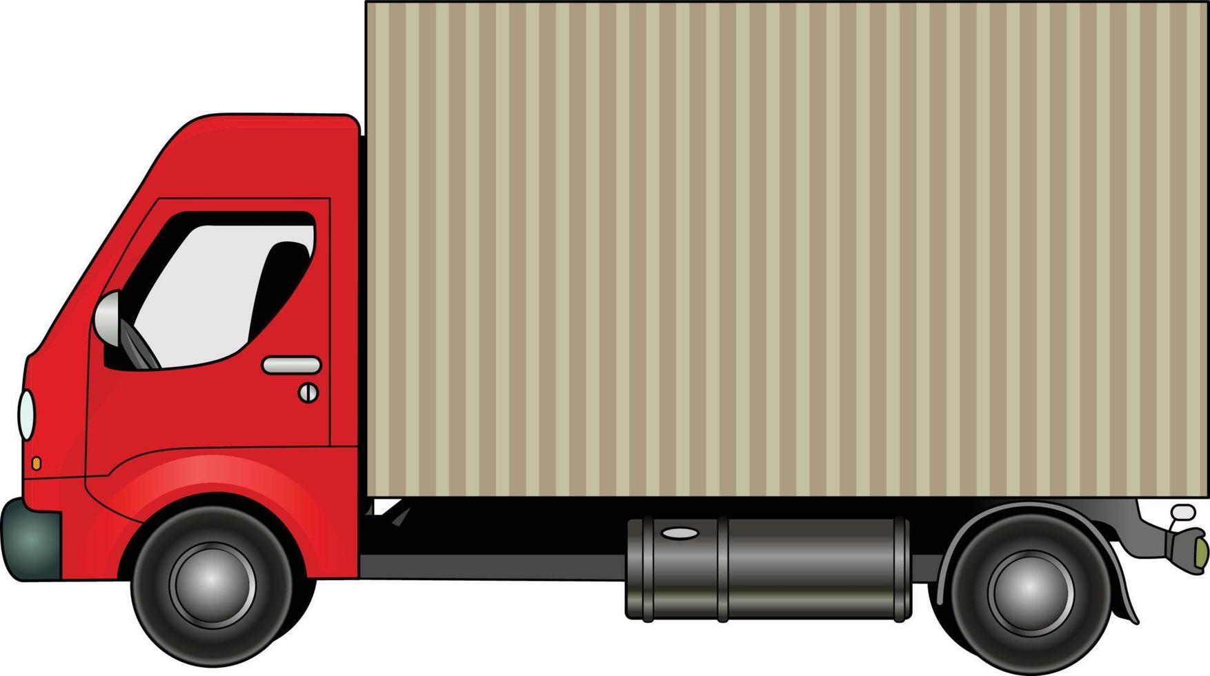 levering vrachtauto illustratie van rood vrachtauto geïsoleerd Aan wit met leeg kopiëren ruimte Aan kant concept voor in beweging verhuizing Verzending vracht vervoer of logistiek kant visie. vector