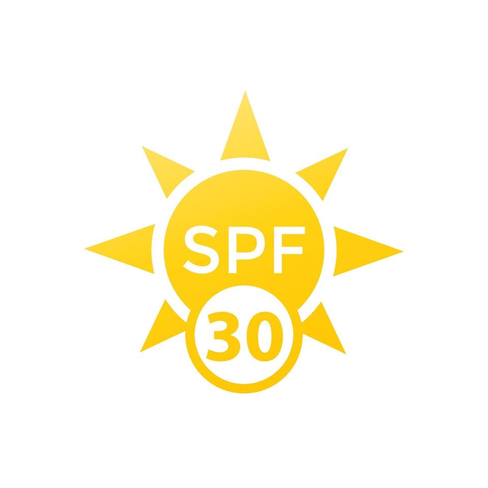 UV, spf 30 zonwering pictogram vector