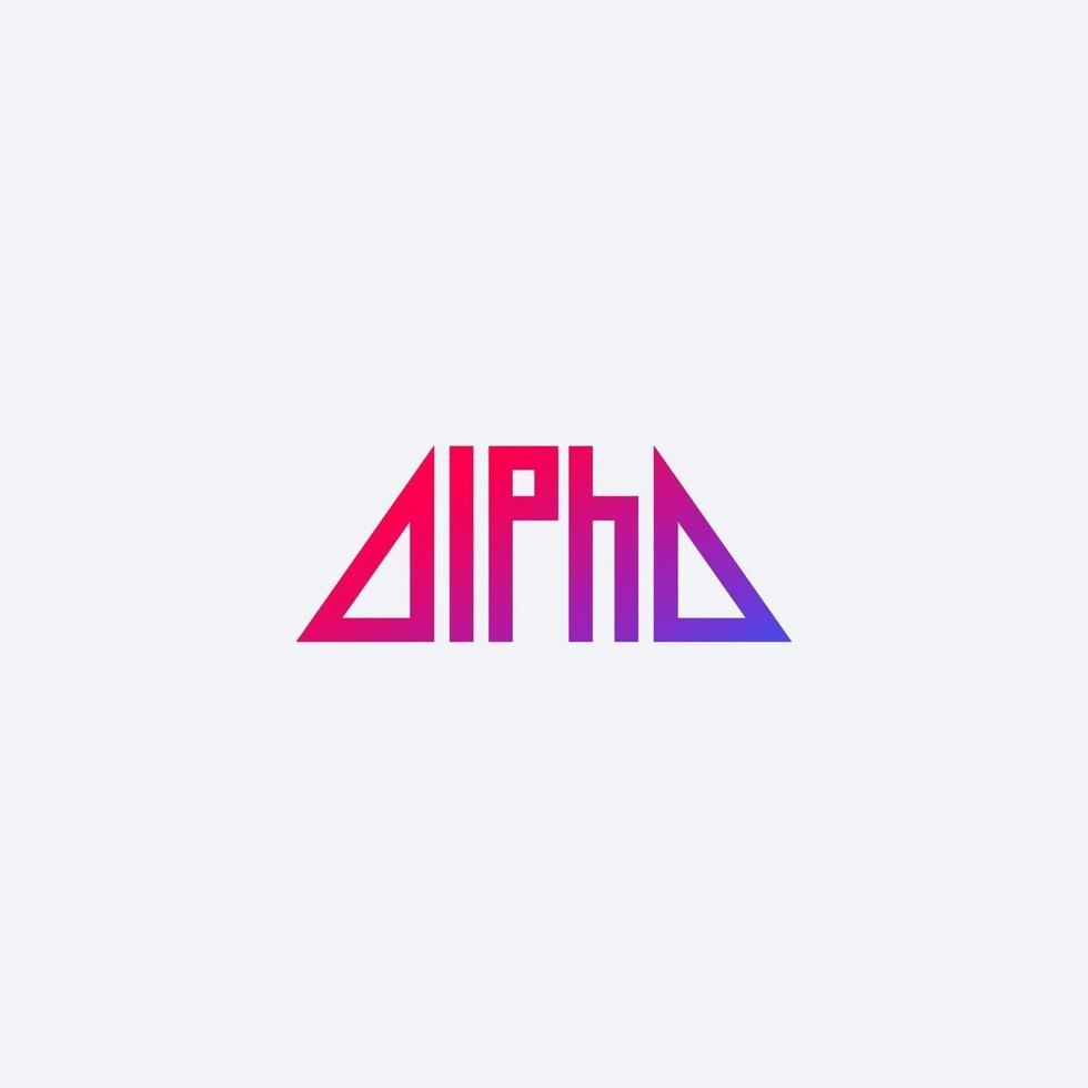 alpha, minimaal vector logo-ontwerp