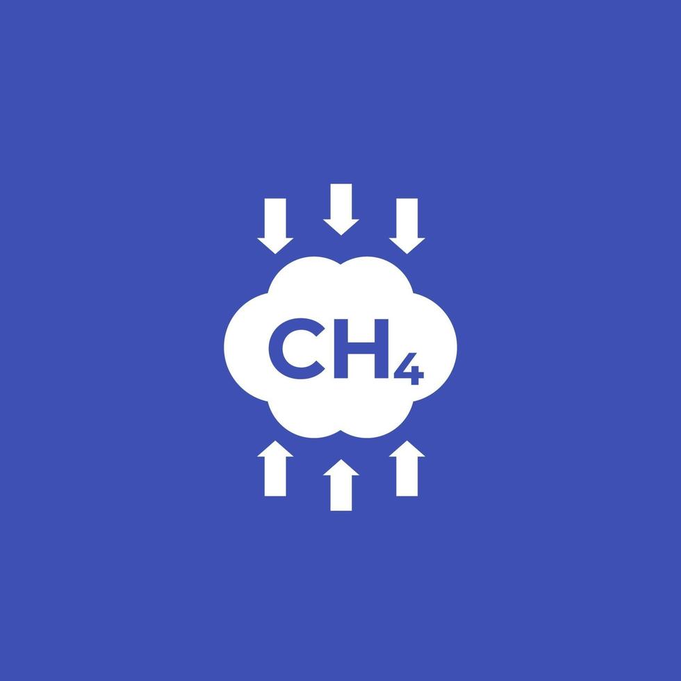 methaanemissie reductie pictogram vector