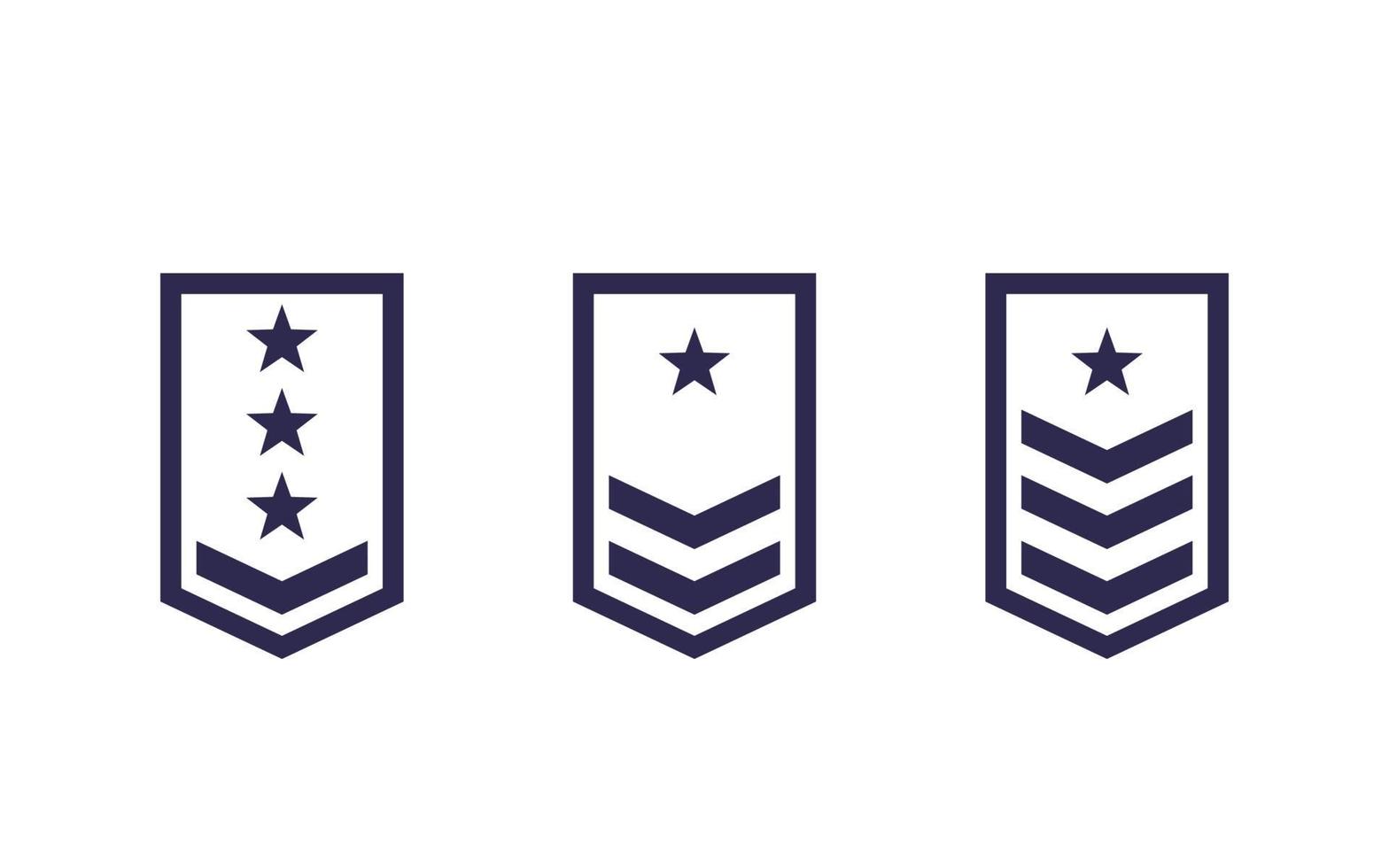 militaire rang, legerepauletten vector set