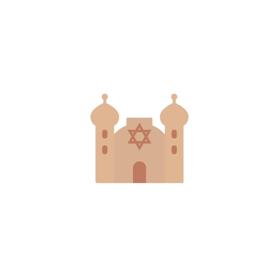 synagoge pictogram op wit, platte vector