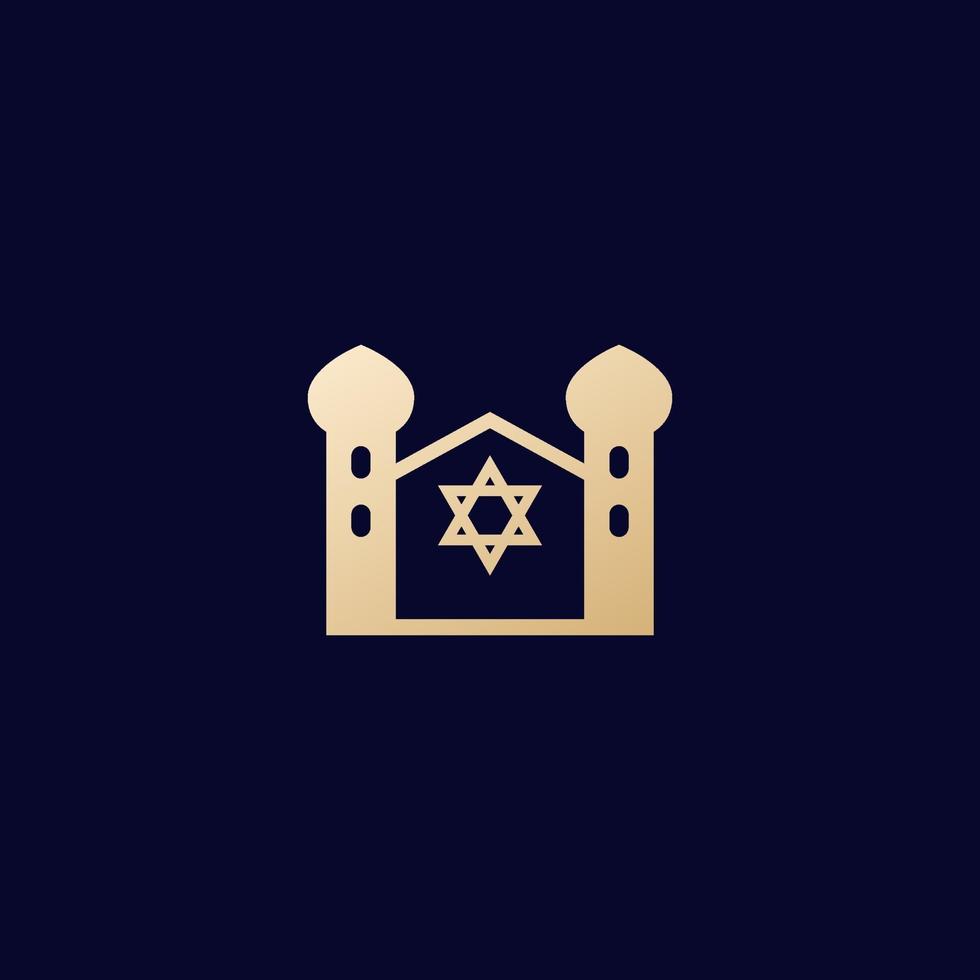 synagoge, judaïsme gebouw, vector pictogram