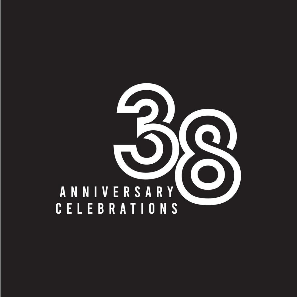 38 jaar verjaardag viering vector sjabloon ontwerp illustratie