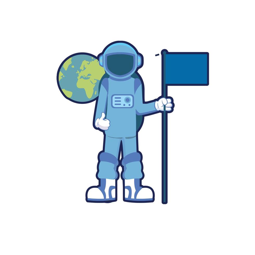 blauw astronout 6 vector