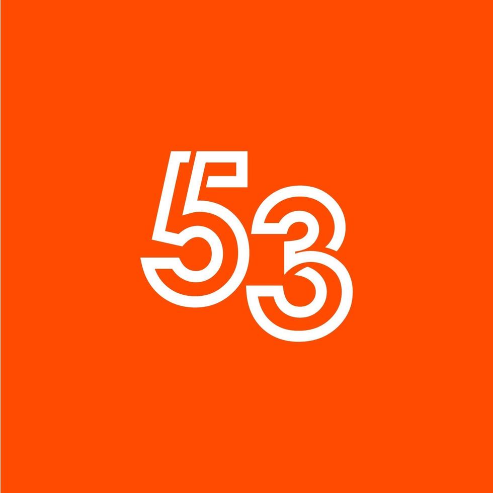53 jaar verjaardag viering vector sjabloon ontwerp illustratie