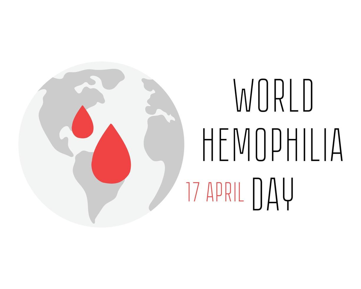 wereld hemofilie dag. vector spandoek. bloed ziekten. medisch concept in de zorg van patiënten met hemofilie.sjabloon voor achtergrond, banier, kaart, poster met tekst inscriptie.