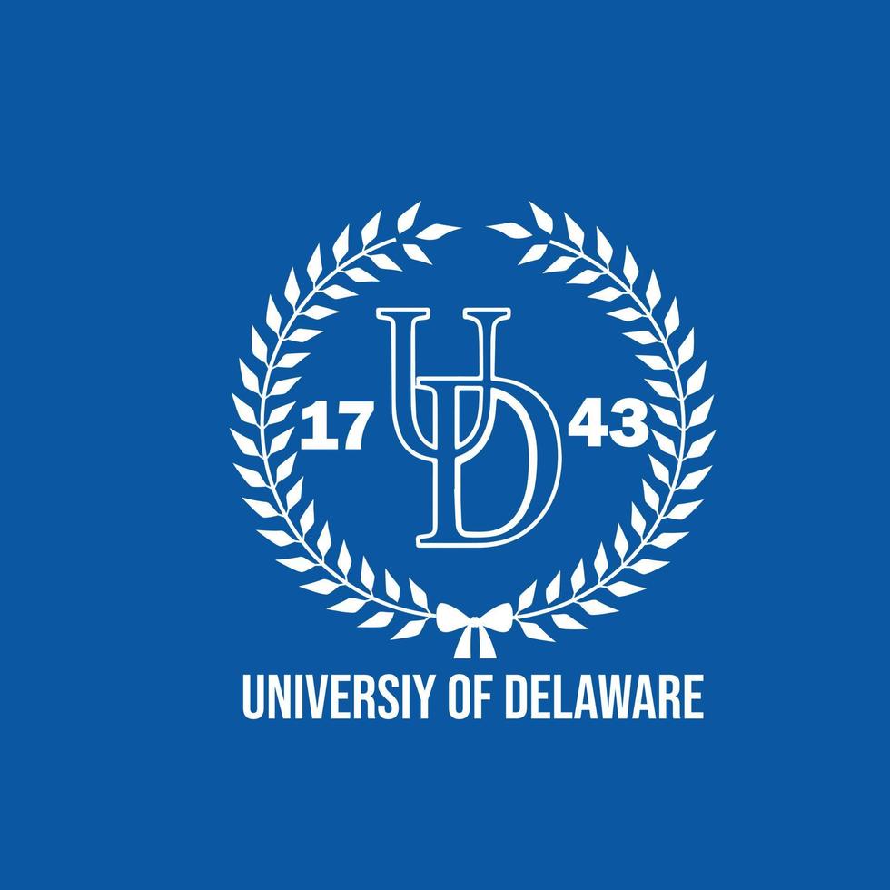 Universiteit van Delaware t overhemd ontwerp vector