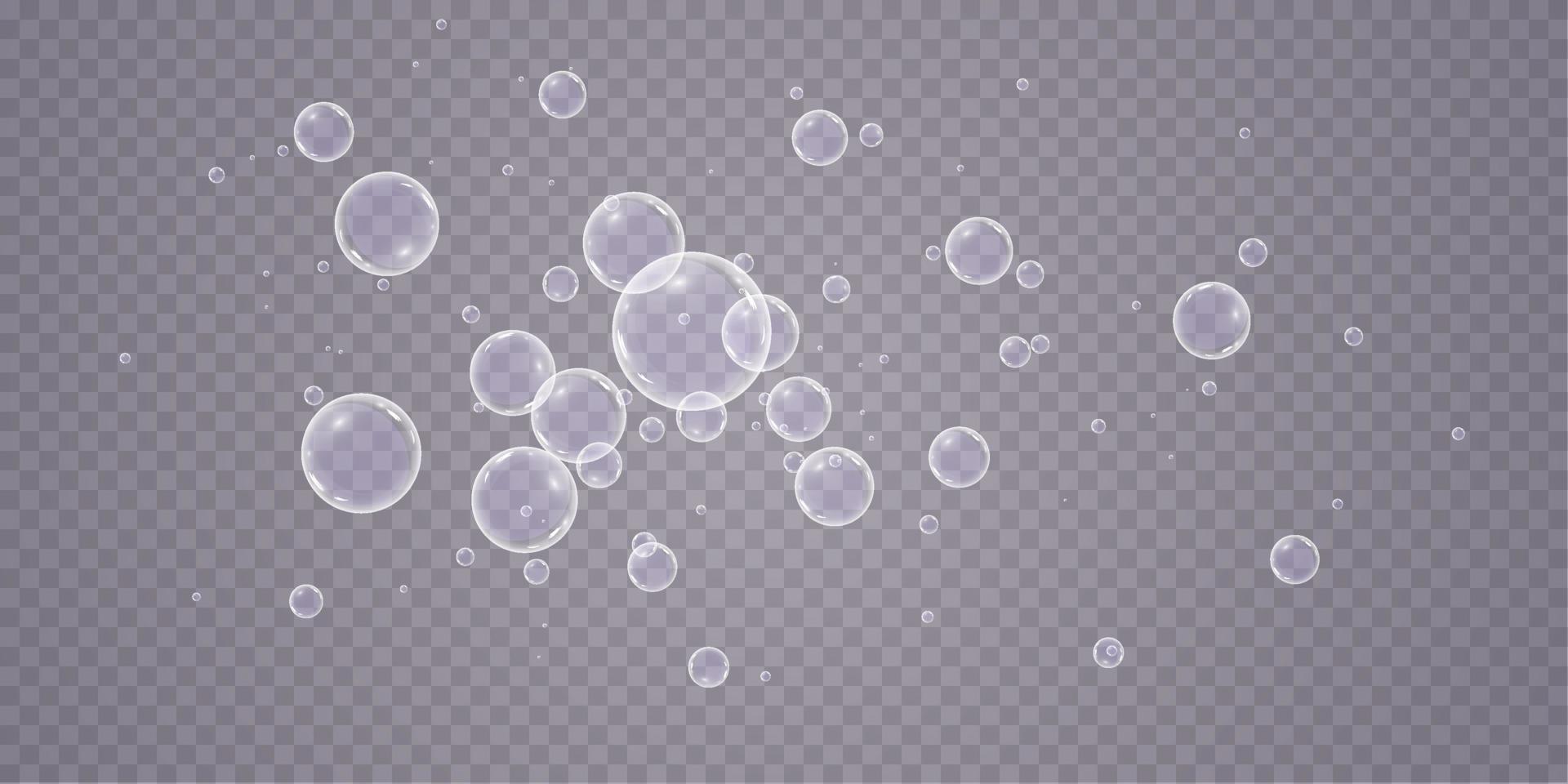 kleurrijk zeep bubbels. geïsoleerd, transparant, realistisch zeep bubbels. vector