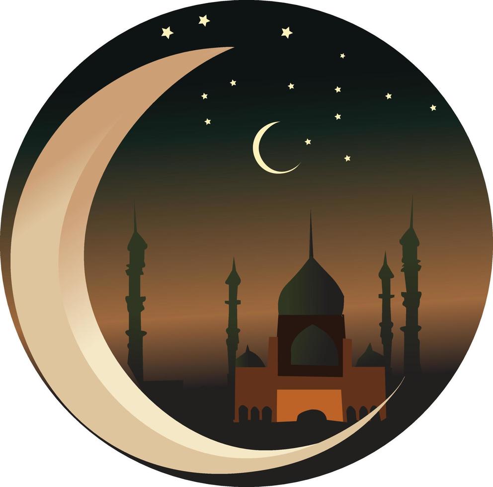 Ramadan kareem eid mubarak maan vector