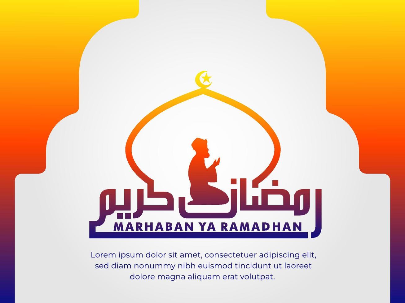 illustratie van een moslim bidden. moslims wie bidden gedurende Ramadan. vector illustratie