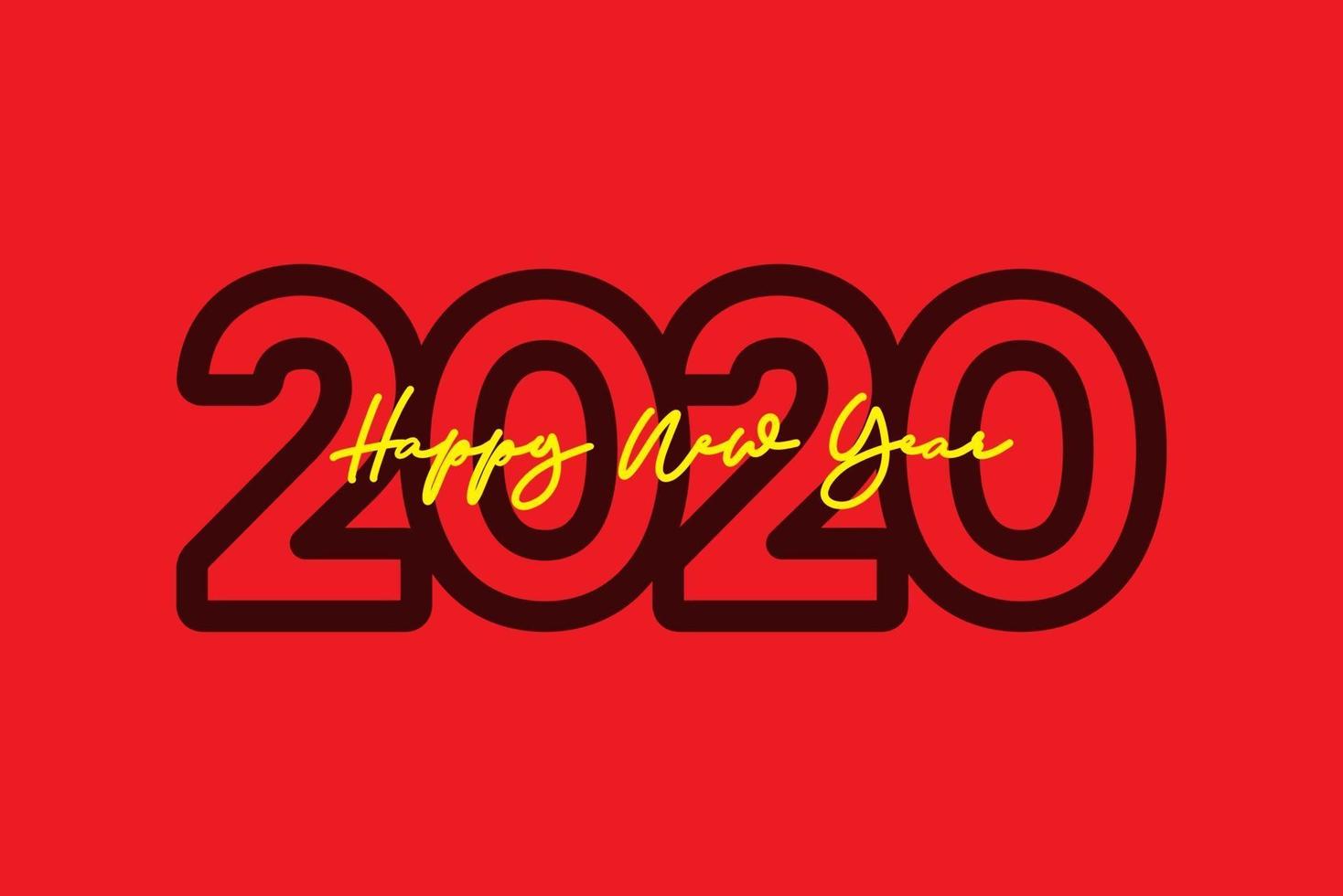 gelukkig nieuwjaar 2020 viering vector sjabloonontwerp illustratie