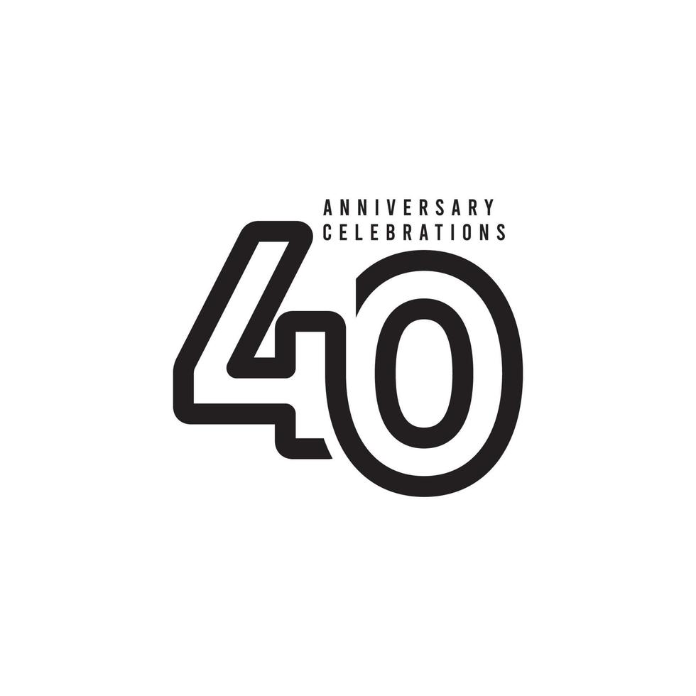 40 jaar jubileumvieringen vector sjabloonontwerp illustratie