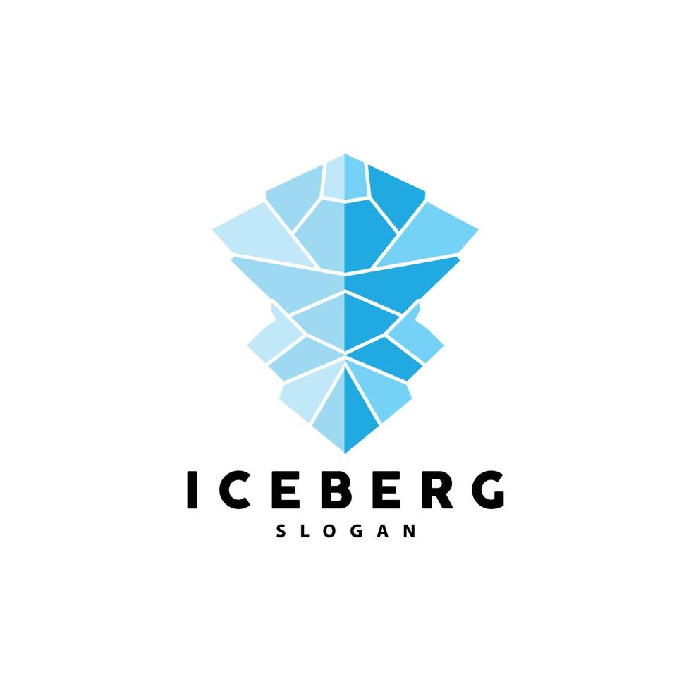 ijsberg logo, antarctisch bergen vector in ijs blauw kleur, natuur ontwerp, Product merk illustratie sjabloon icoon