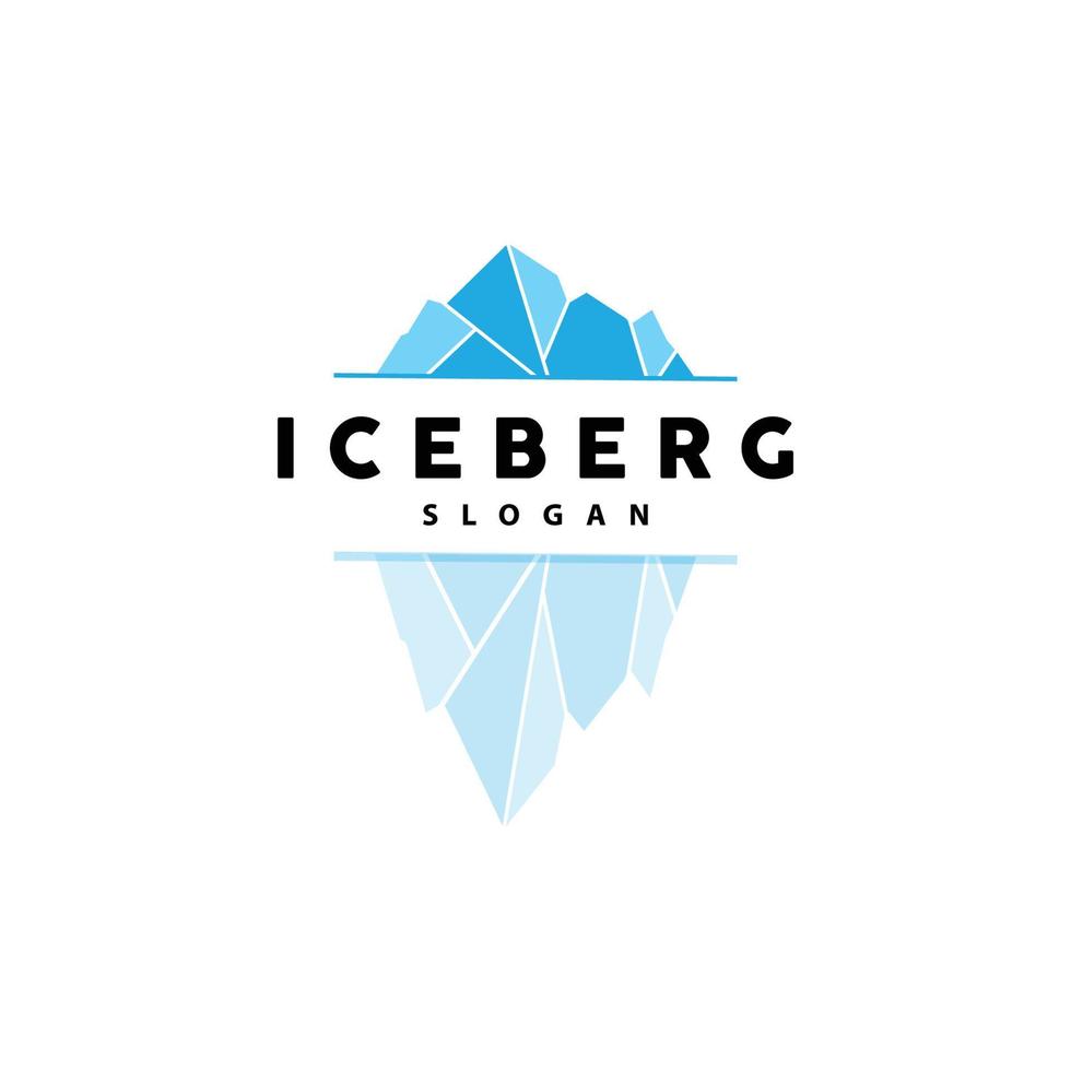 ijsberg logo, antarctisch bergen vector in ijs blauw kleur, natuur ontwerp, Product merk illustratie sjabloon icoon