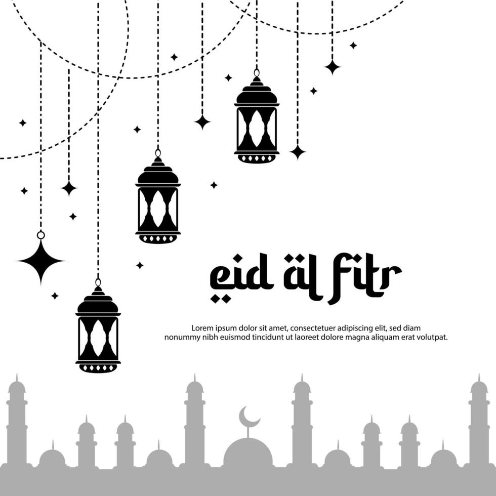 vlak eid al fitr groet kaart ontwerp illustratie vector