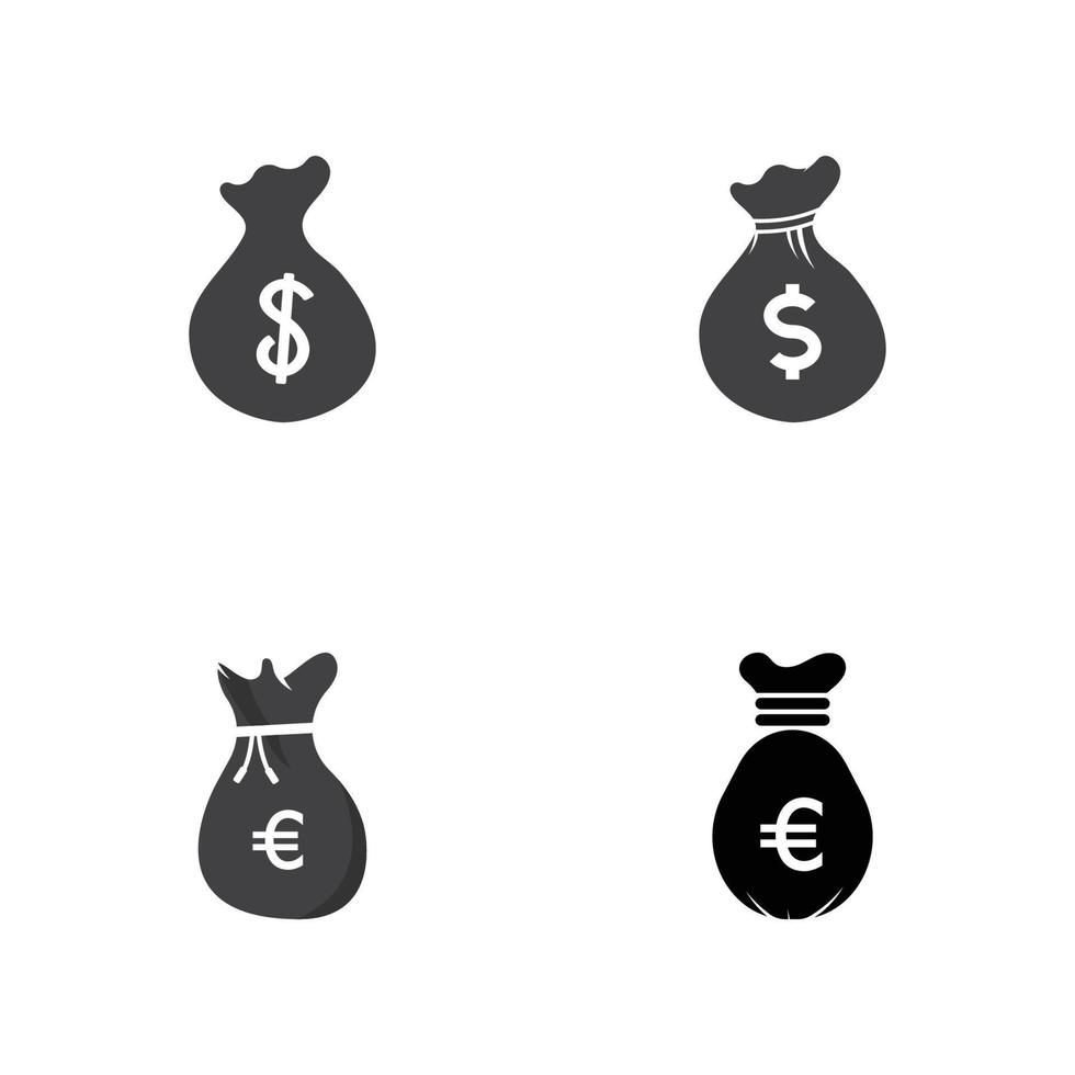 geld tas pictogram sjabloon vector