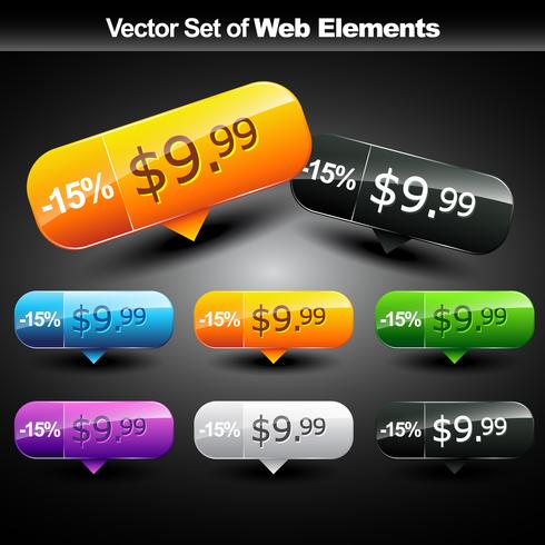 glanzende knoppen voor het web vector