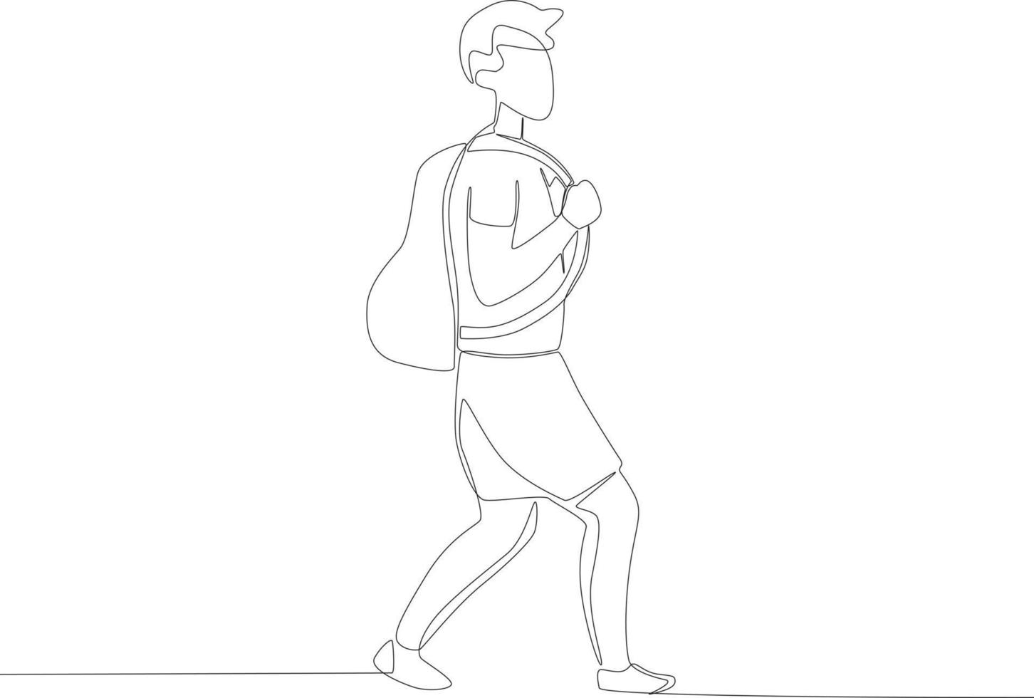 een Mens wandelen met een rugzak vector