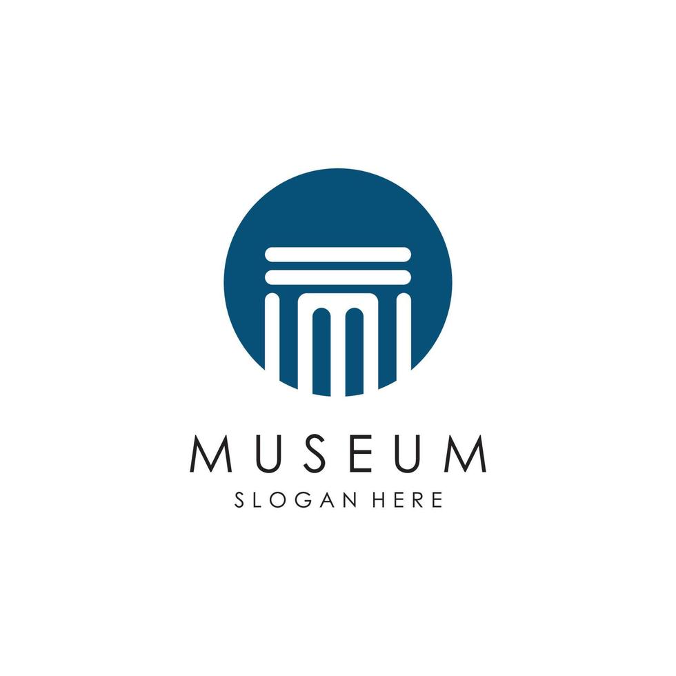 museum logo sjabloon met minimalistische en modern concept vector