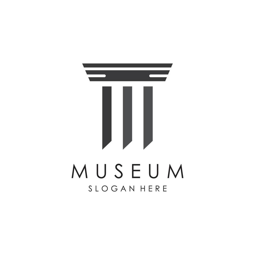 museum logo sjabloon met minimalistische en modern concept vector