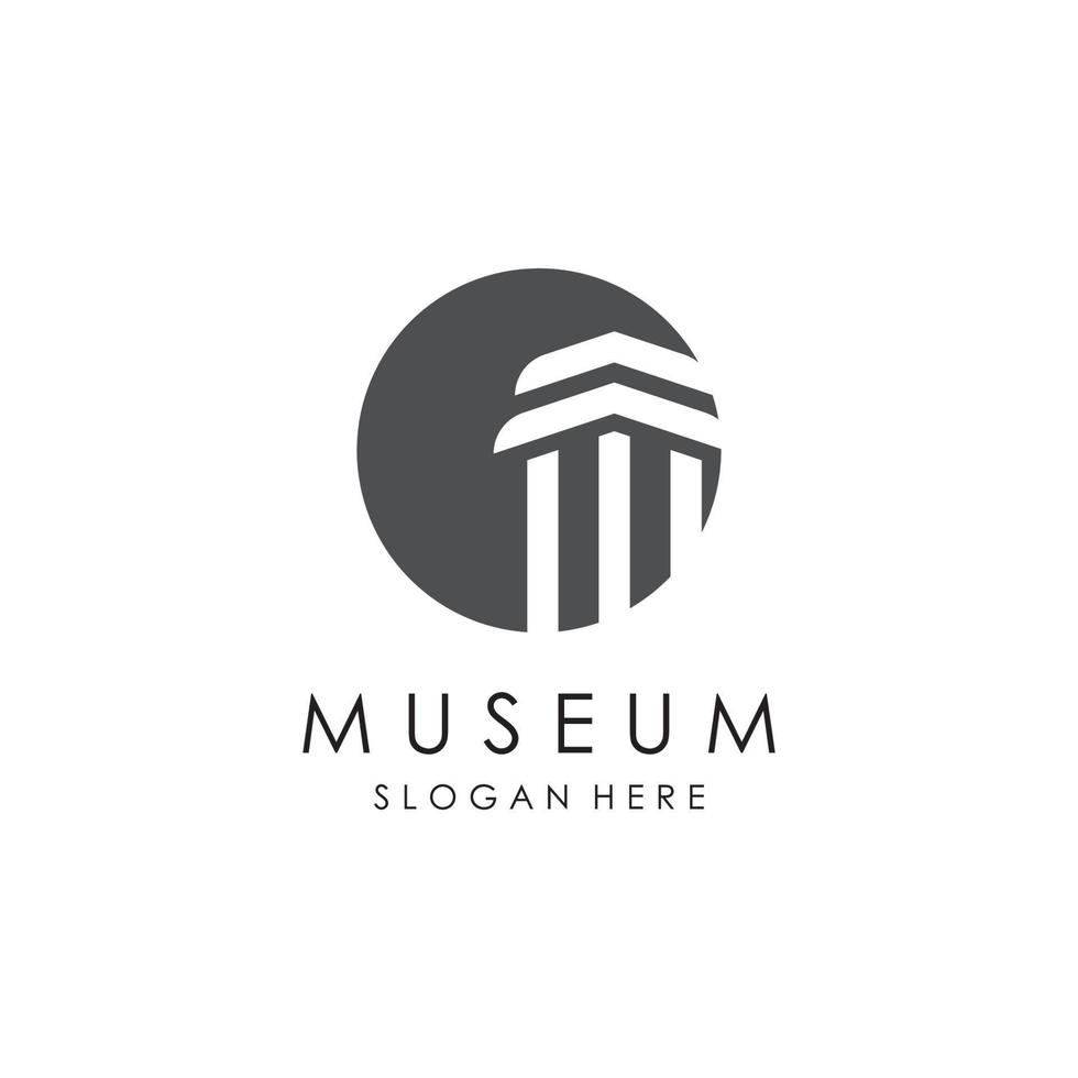 museum logo sjabloon met minimalistische en modern concept vector