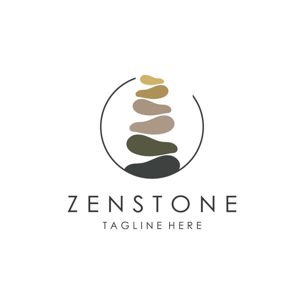 evenwichtig zen steen logo sjabloon vector